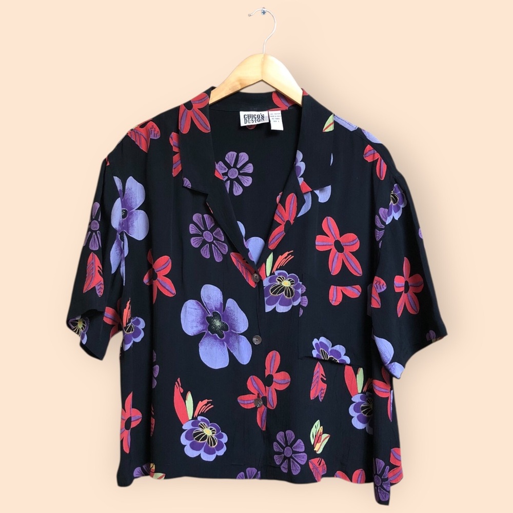 Vintage 90s Y2K Chico’s Design Retro Flower Patterned Casual Shirt Women 3 (XL)